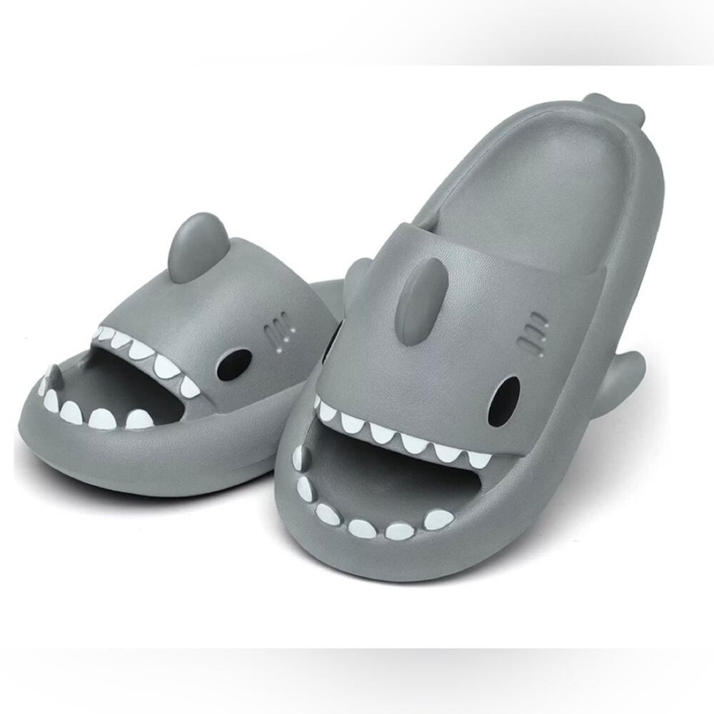 Shark Slides Cloud Slippers Summer Novelty Open Toe Slide Sandals - Picture 2 of 6